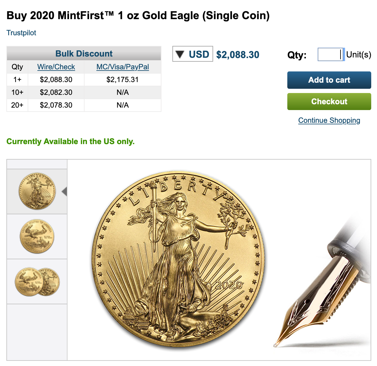 1 oz American Gold Eagle coin