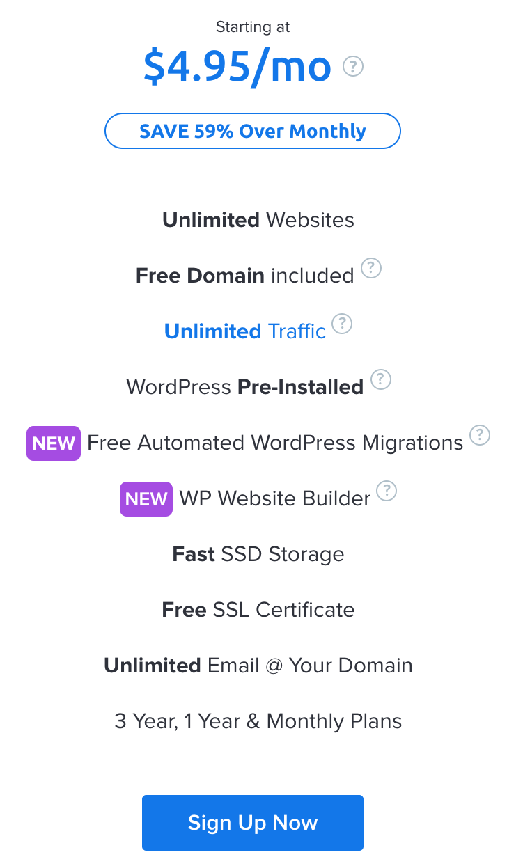 Dreamhost Shared Hosting for $4.95/month