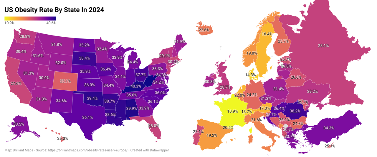 Obesity Rate Usa Europe 2024