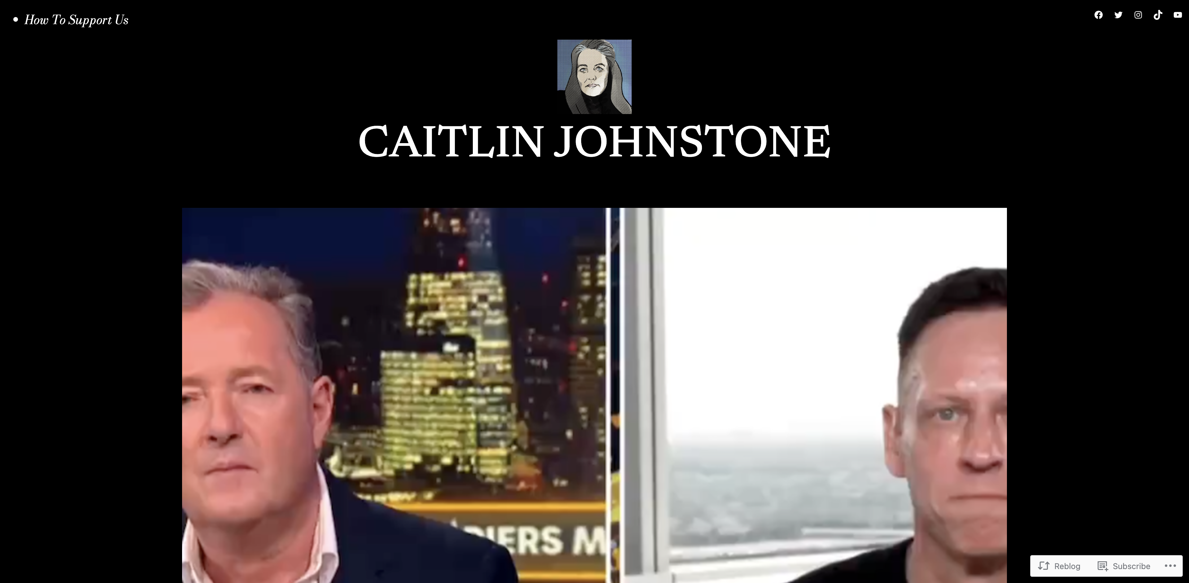 Screenshot of Peter Thiel Reveals How Scared Oligarchs Are Of The People – Caitlin Johnstone