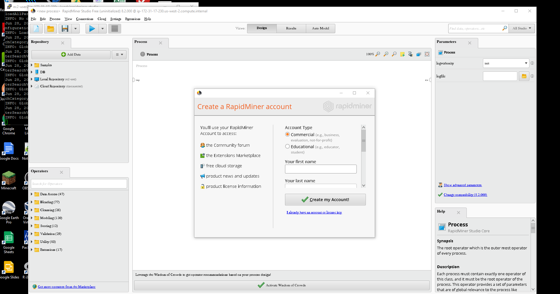 RapidMiner and X11