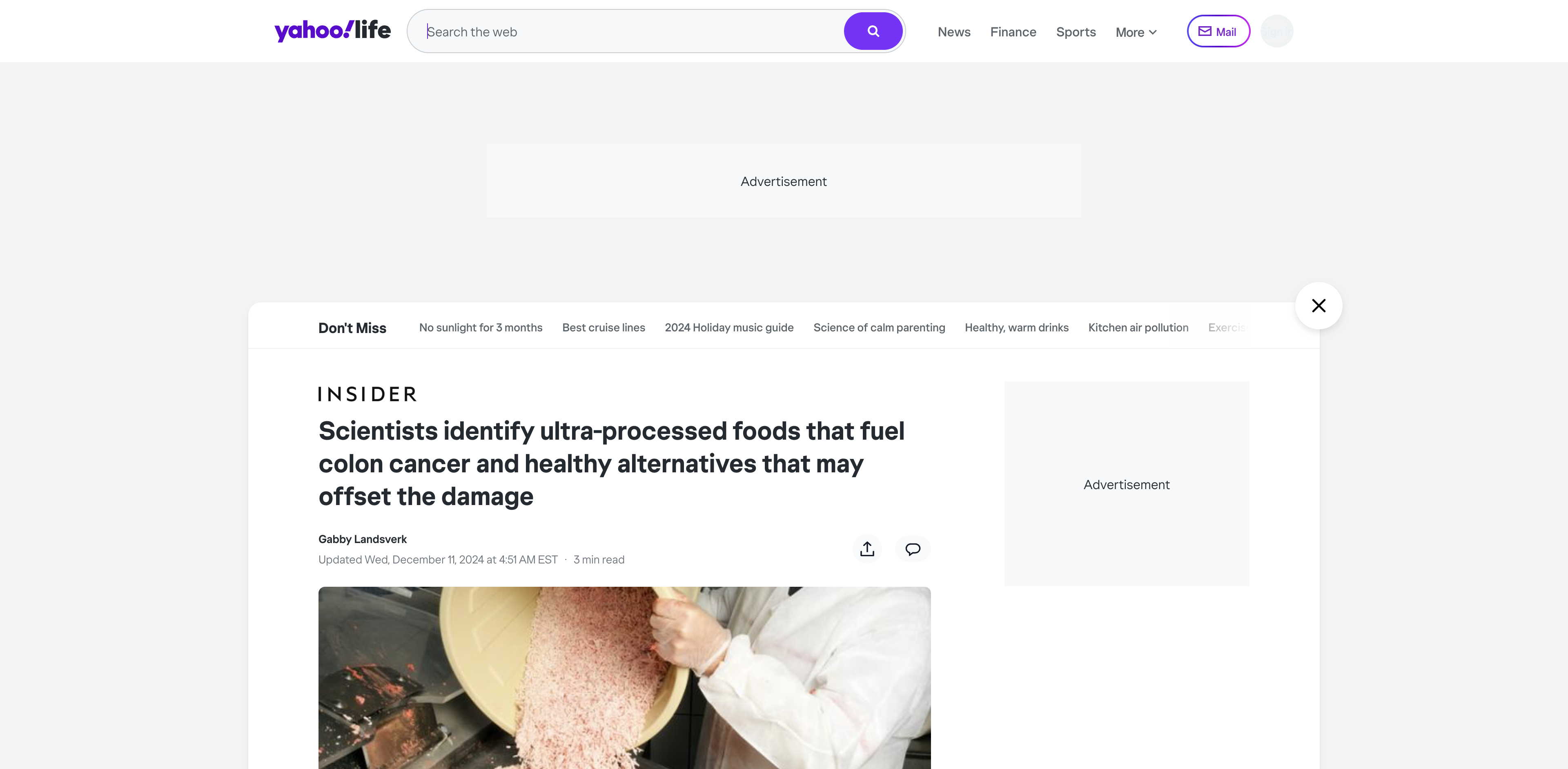 Screenshot of Scientists identify ultra-processed foods that fuel colon cancer and healthy alternatives that may offset the damage