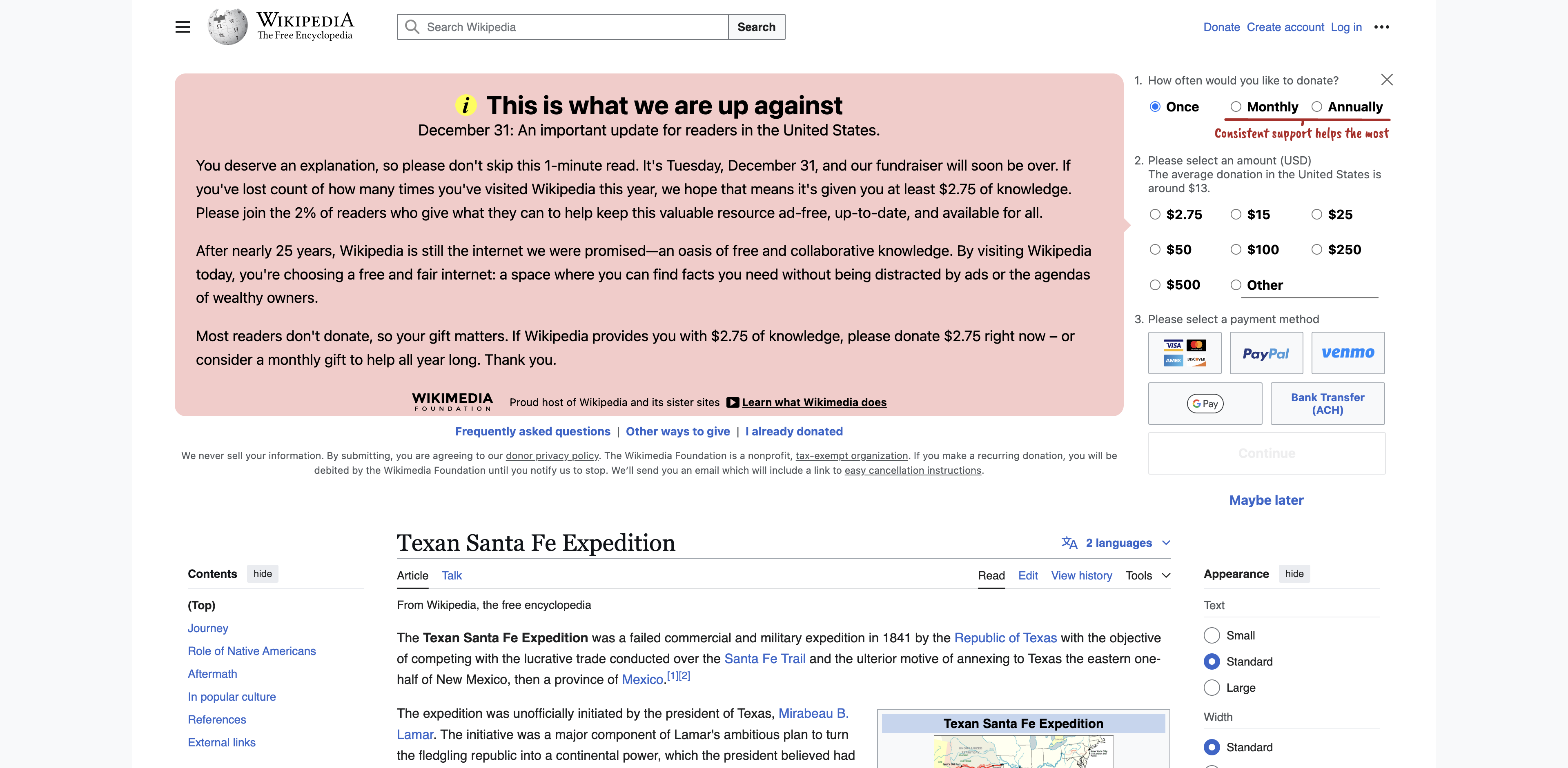 Screenshot of Texan Santa Fe Expedition - Wikipedia