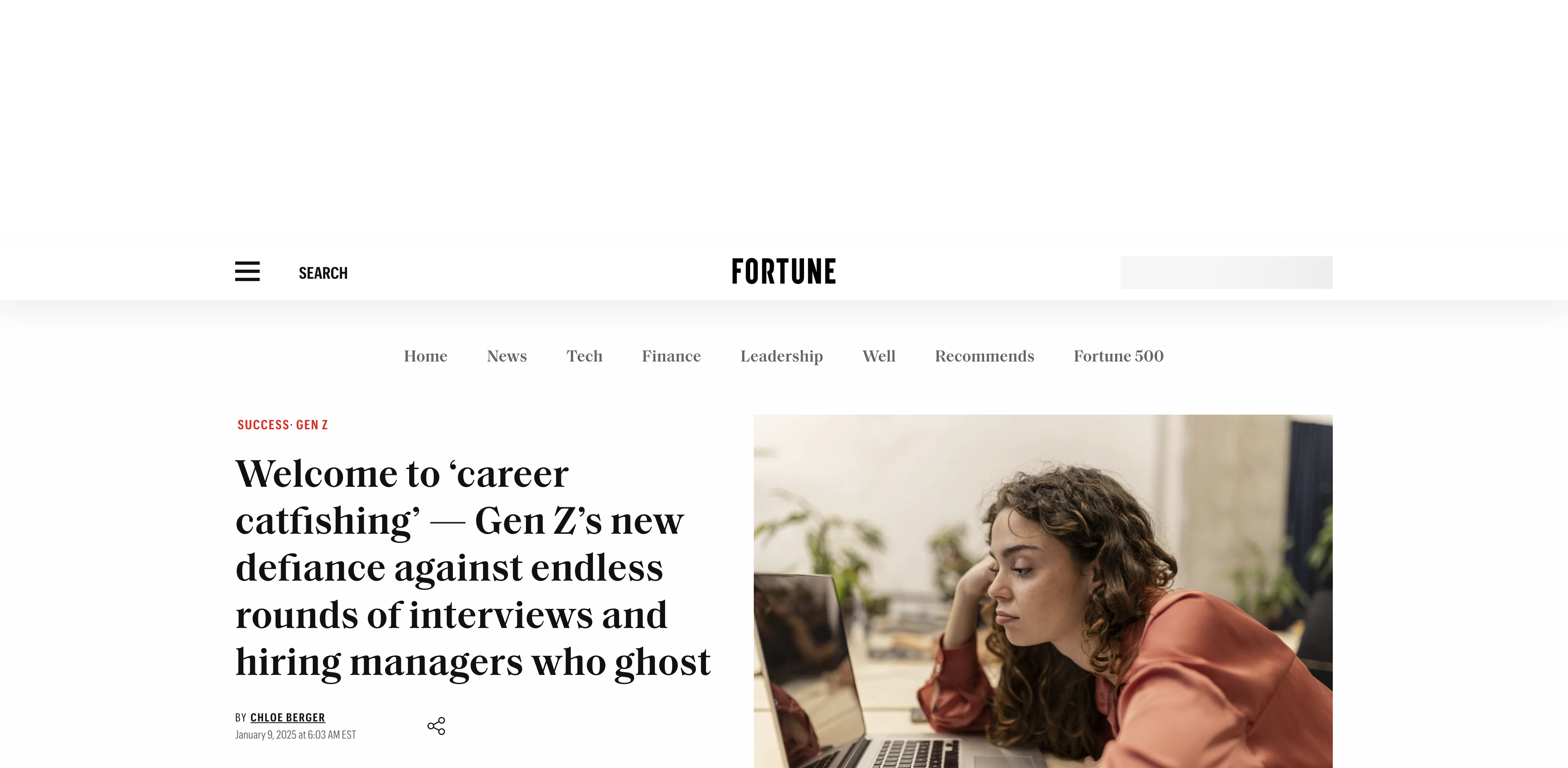 Screenshot of Welcome to ‘career catfishing’ — Gen Z’s new defiance against to endless rounds of interviews and hiring managers who ghost | Fortune